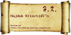 Hajduk Krisztián névjegykártya