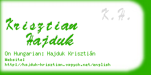 krisztian hajduk business card